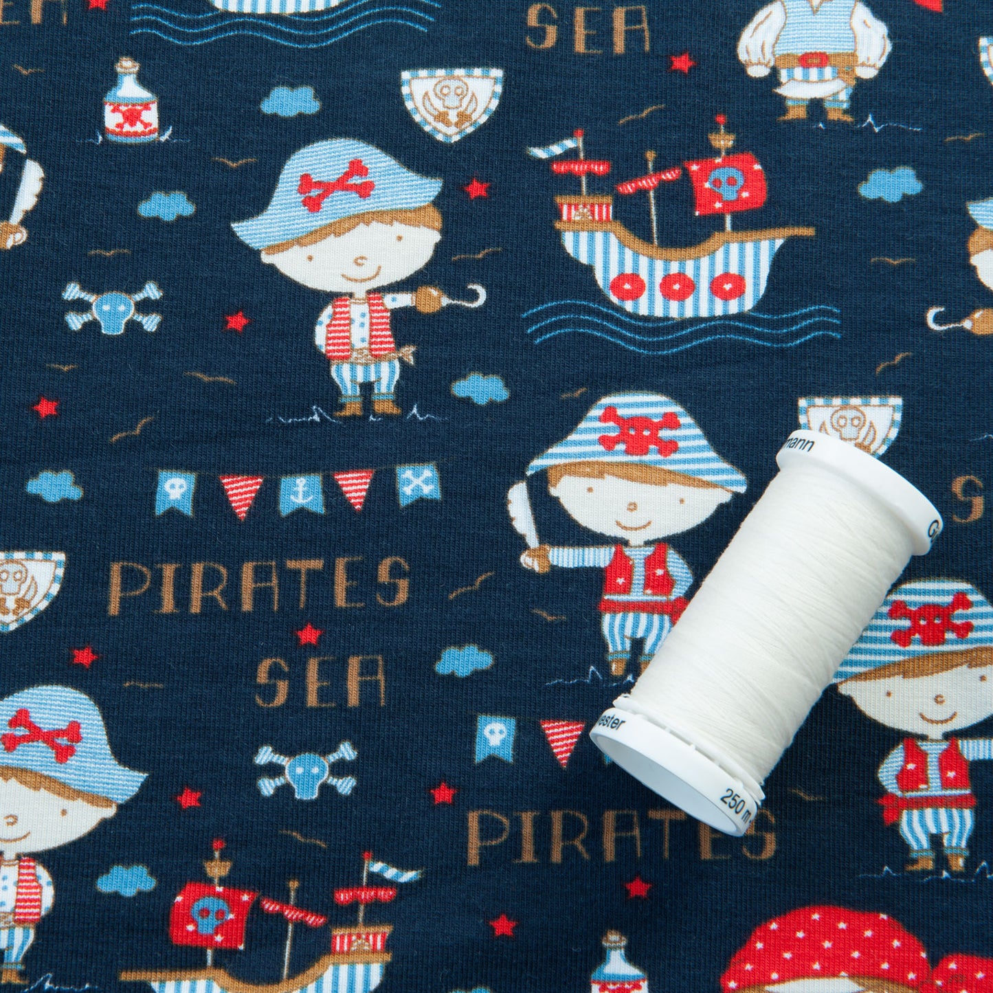 Sea Pirates Cotton Jersey in Navy