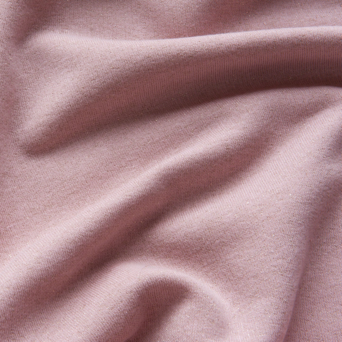 Sparkly Glitter Sweatshirt Fabric in Old Rose