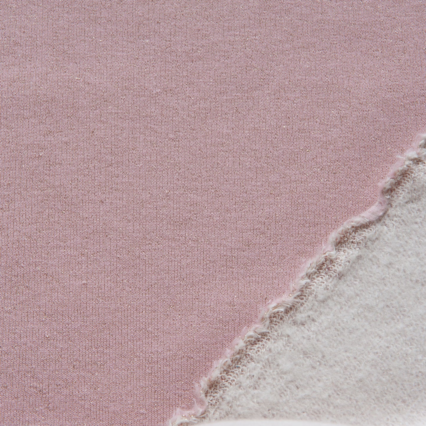 Sparkly Glitter Sweatshirt Fabric in Old Rose