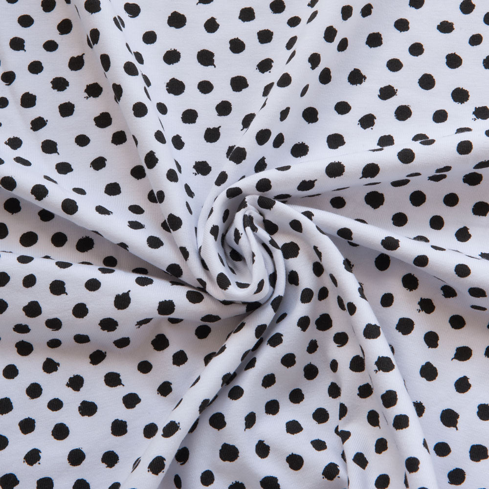 Spotty Organic Cotton Jersey in White