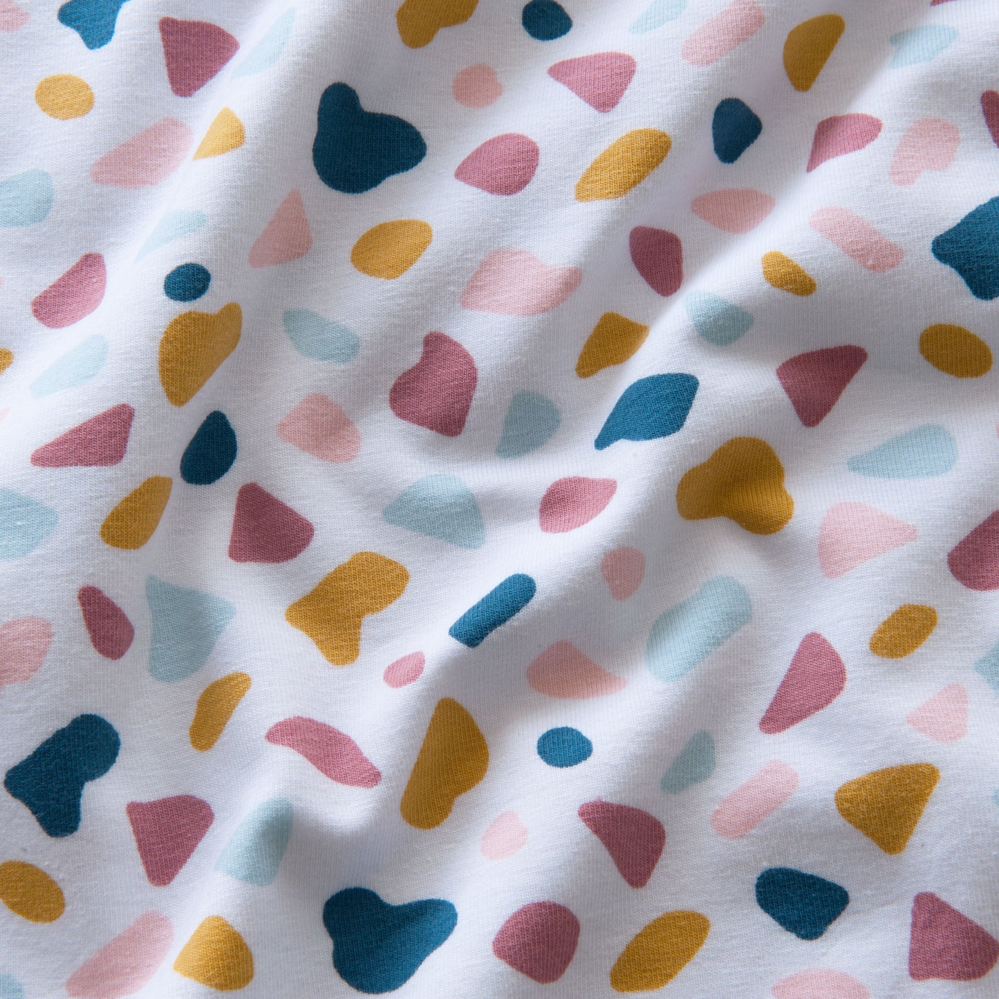 Terrazzo Organic Cotton Jersey Fabric in White