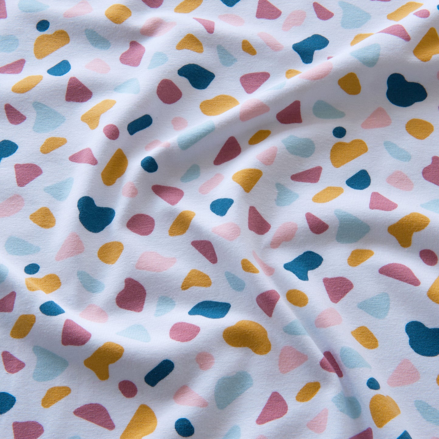 Terrazzo Organic Cotton Jersey Fabric in White