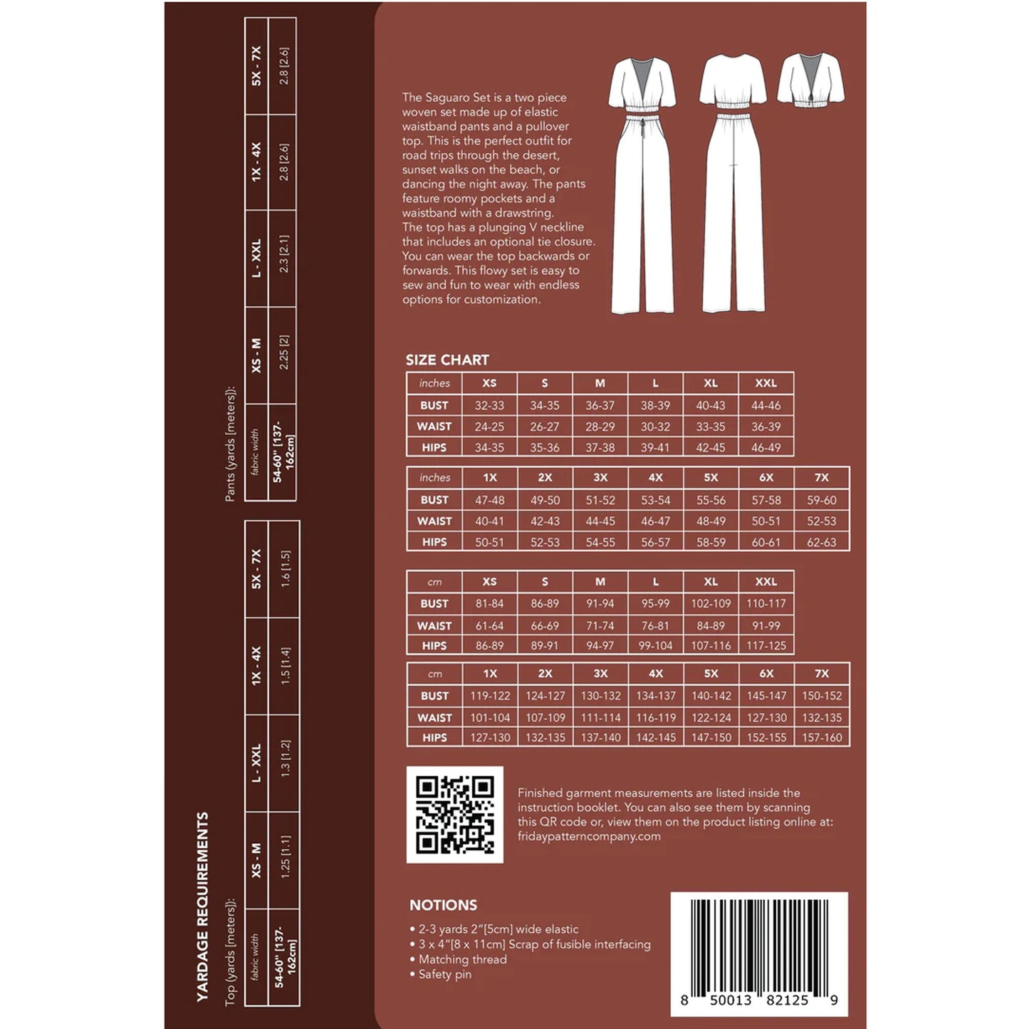 The Saguaro Top & Trouser Sewing Pattern - Friday Pattern Company