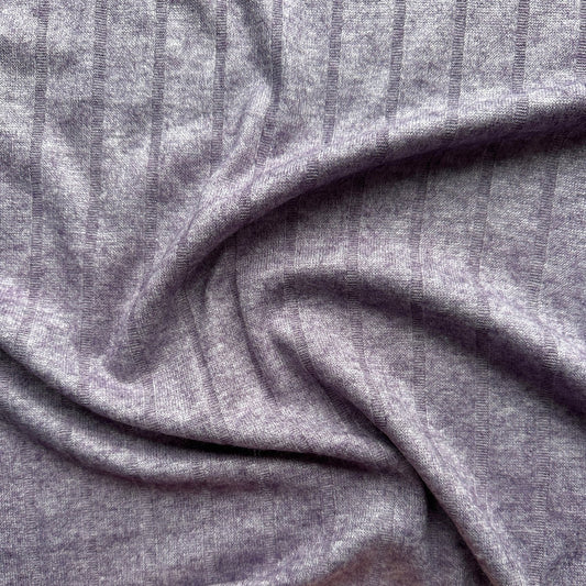 Viscose Blend Wide Rib Knit Fabric in Heather Melange