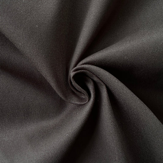 Stretch Cotton Twill Fabric in Black