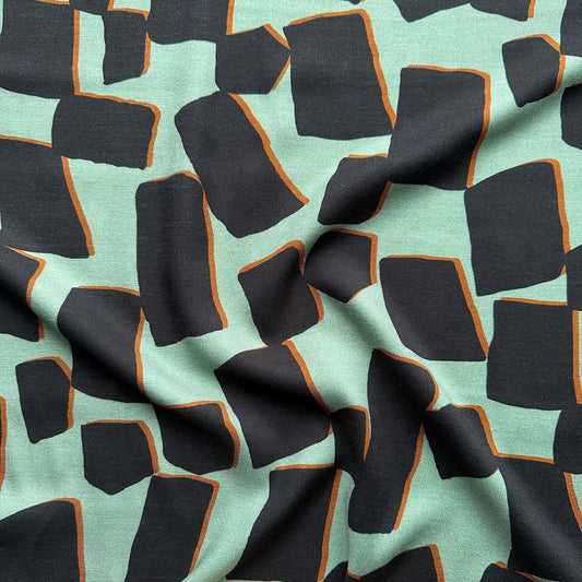 Geometric Viscose Twill Fabric