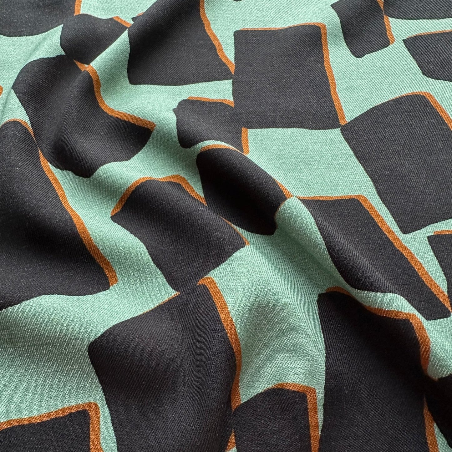 Geometric Viscose Twill Fabric