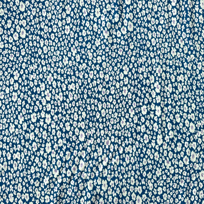 Abstract Floral Lyocell Fabric in Petrol Blue