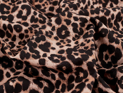 Ace Animal Print Denim Fabric in Brown - Fabric Godmother