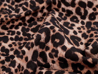 Ace Animal Print Denim Fabric in Brown - Fabric Godmother