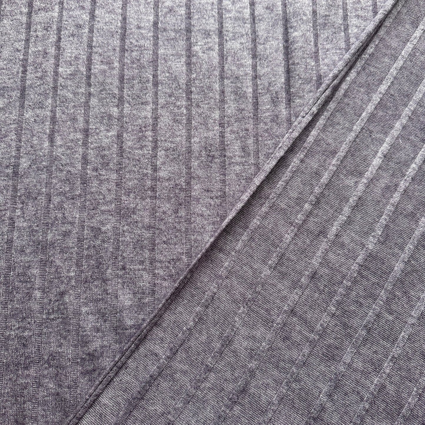 Viscose Blend Wide Rib Knit Fabric in Heather Melange