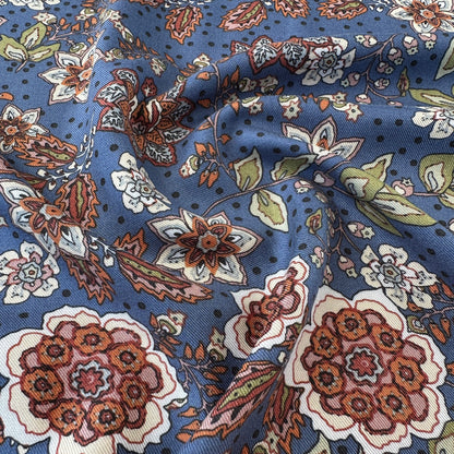 Bella Viscose Twill Fabric in Blue