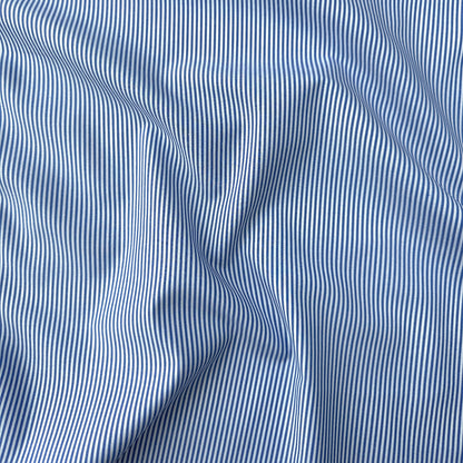Blue and White Striped Cotton Fabric (Ex Designer)