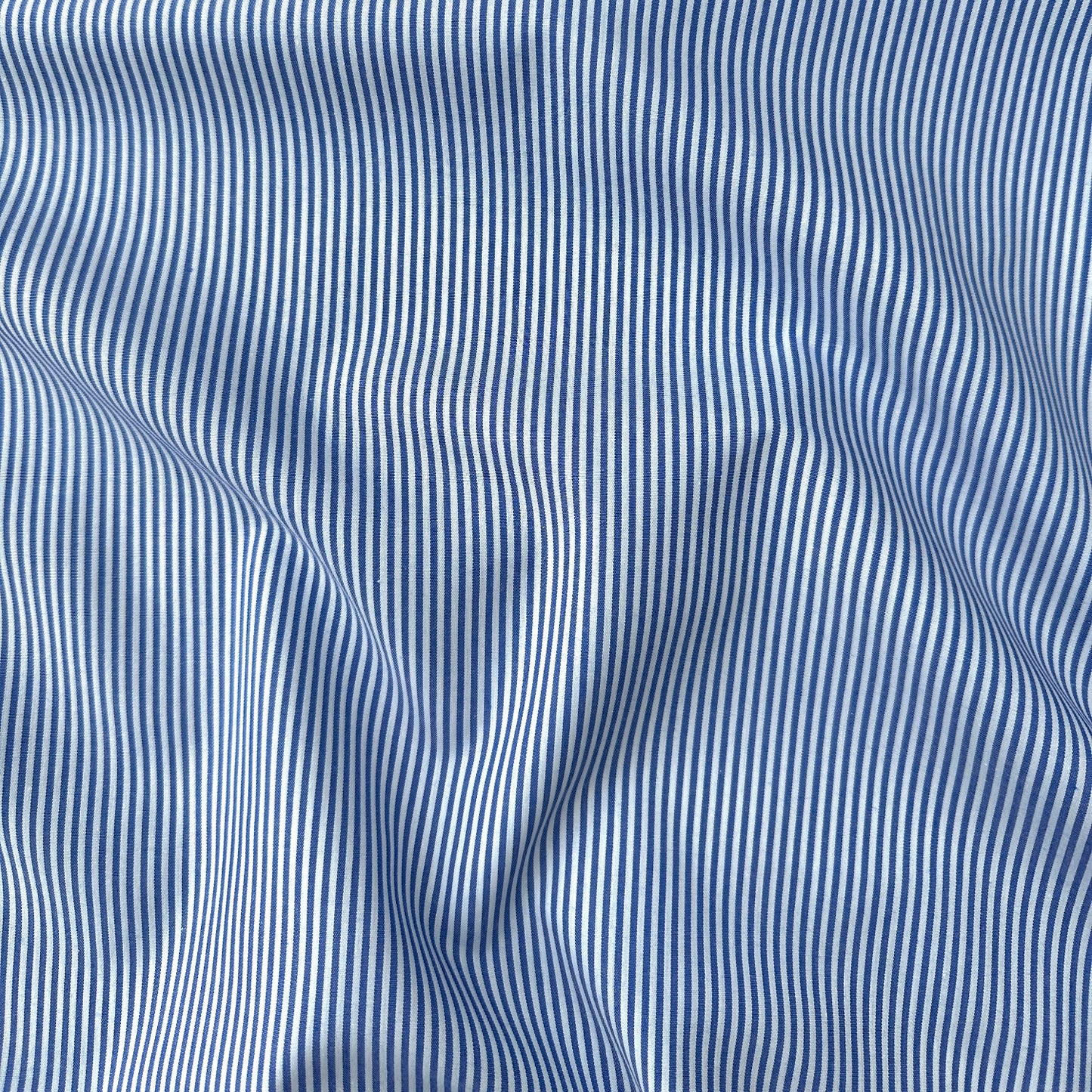 Blue and White Striped Cotton Fabric (Ex Designer)