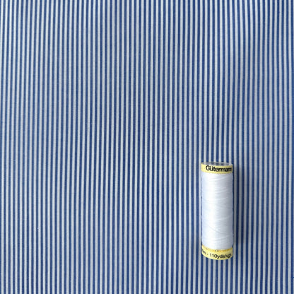 Blue and White Striped Cotton Fabric (Ex Designer)
