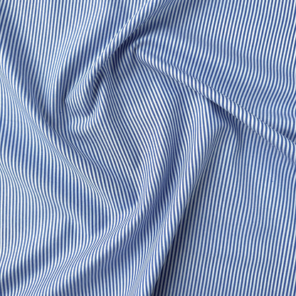 Blue and White Striped Cotton Fabric (Ex Designer)