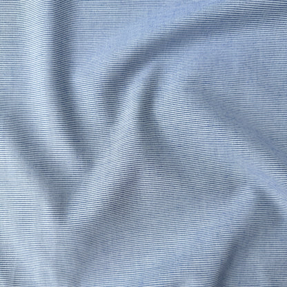 Blue and White Textured Stripe Cotton Fabric