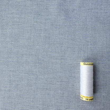 Blue and White Textured Stripe Cotton Fabric