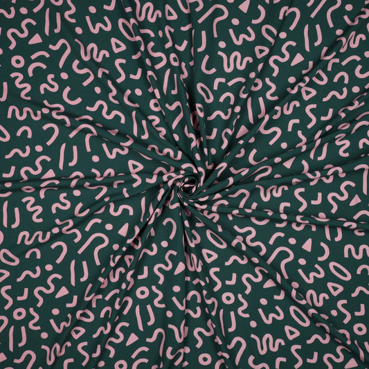 Boho Geo LENZING™️ ECOVERO™️ Viscose Fabric in Dark Petrol - Nerida Hansen