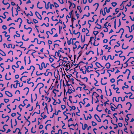 Boho Geo LENZING™️ ECOVERO™️ Viscose Fabric in Purple  - Nerida Hansen