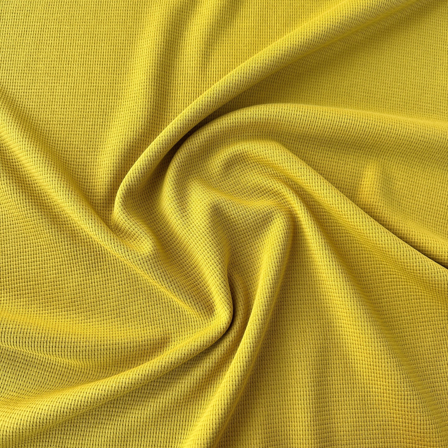 Waffle Knit Cotton Fabric in chartreuse