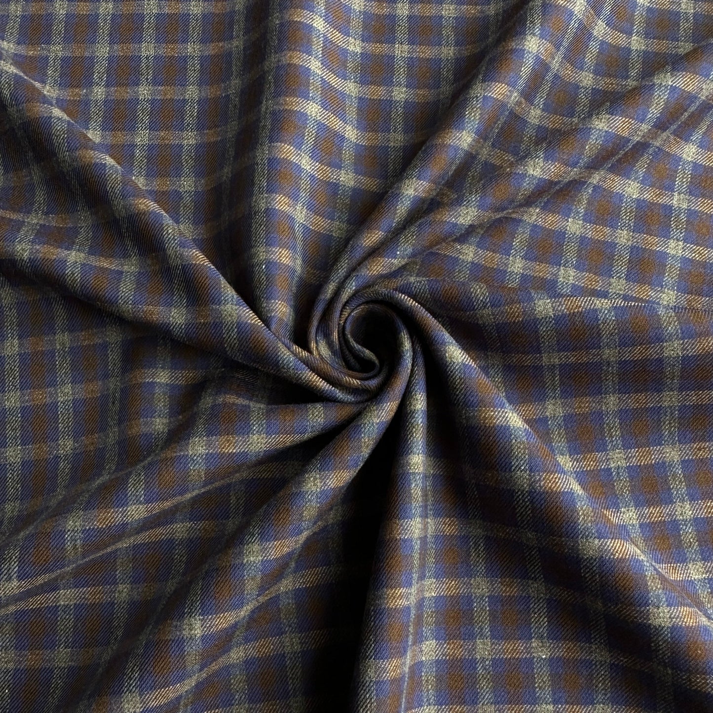 Check Cotton Fabric in Navy