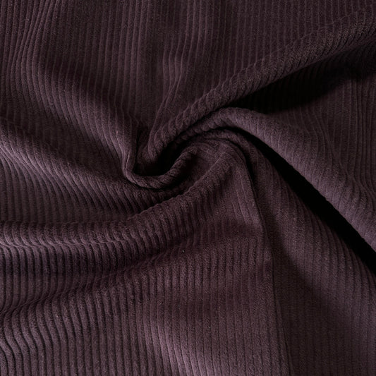Chunky Cotton Corduroy Fabric in Aubergine