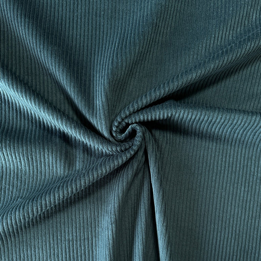 Chunky Cotton Corduroy Fabric in Teal
