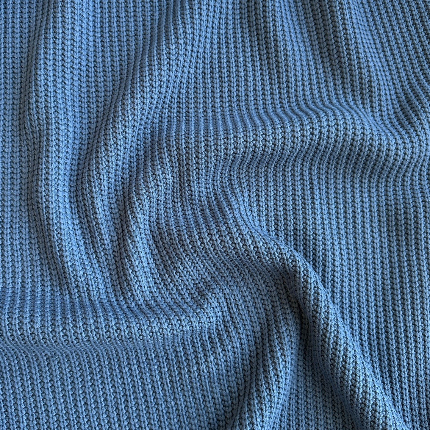 Chunky Fisherman Style Knit Fabric in Cornflower