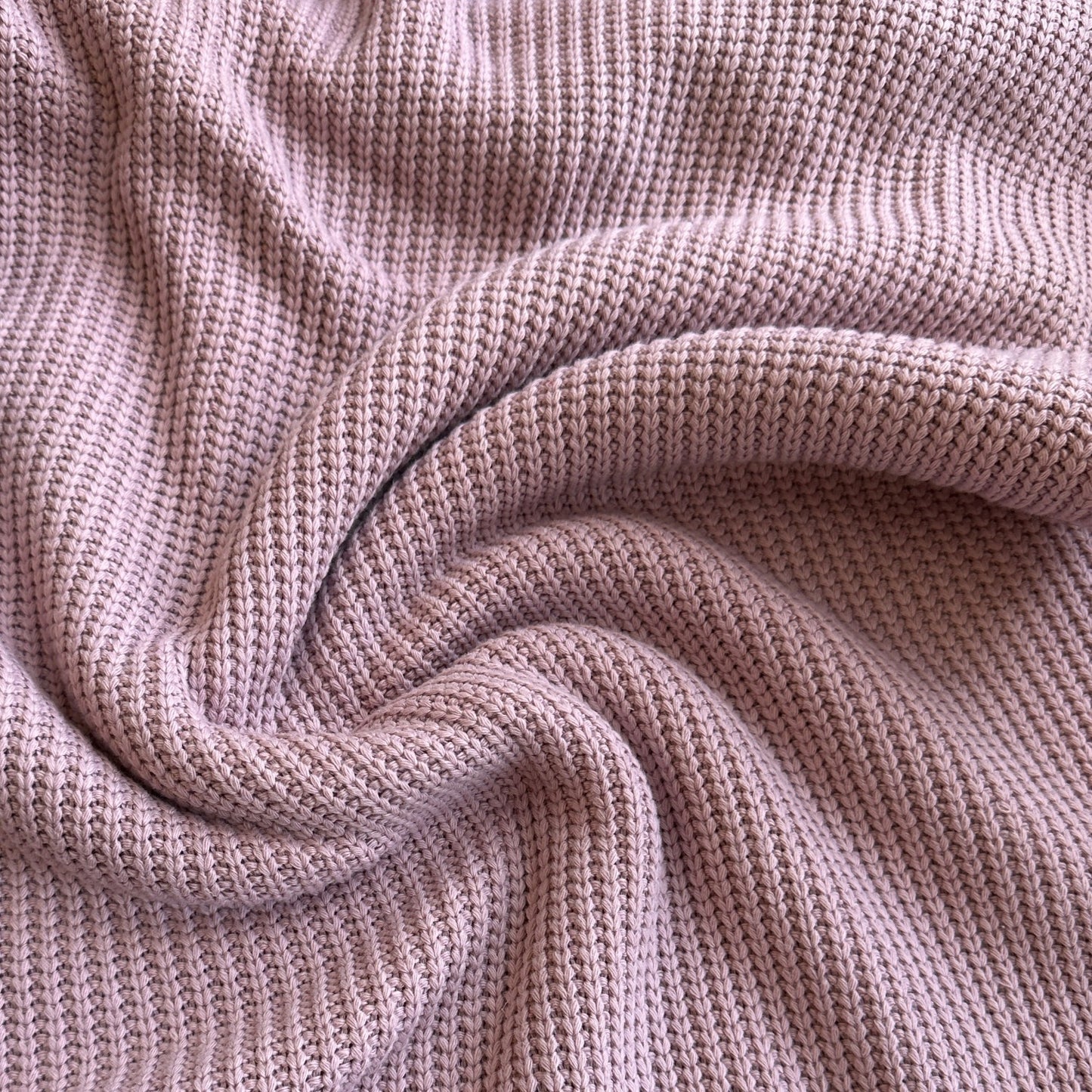 Chunky Fisherman Style Knit Fabric in Old Rose