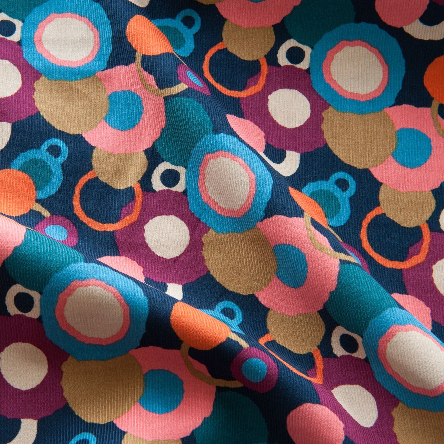 Circles Needlecord Fabric in Plum - Dashwood Studio / Sholto Drumlanrig - 1.05m Piece