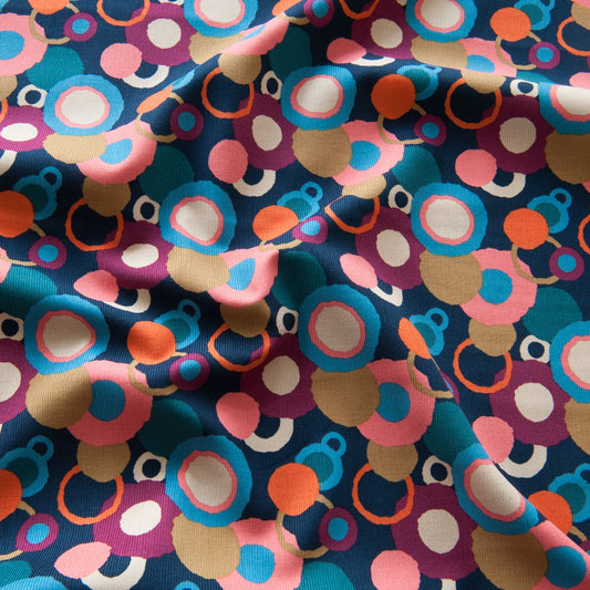 Circles Needlecord Fabric in Plum - Dashwood Studio / Sholto Drumlanrig - 1.05m Piece