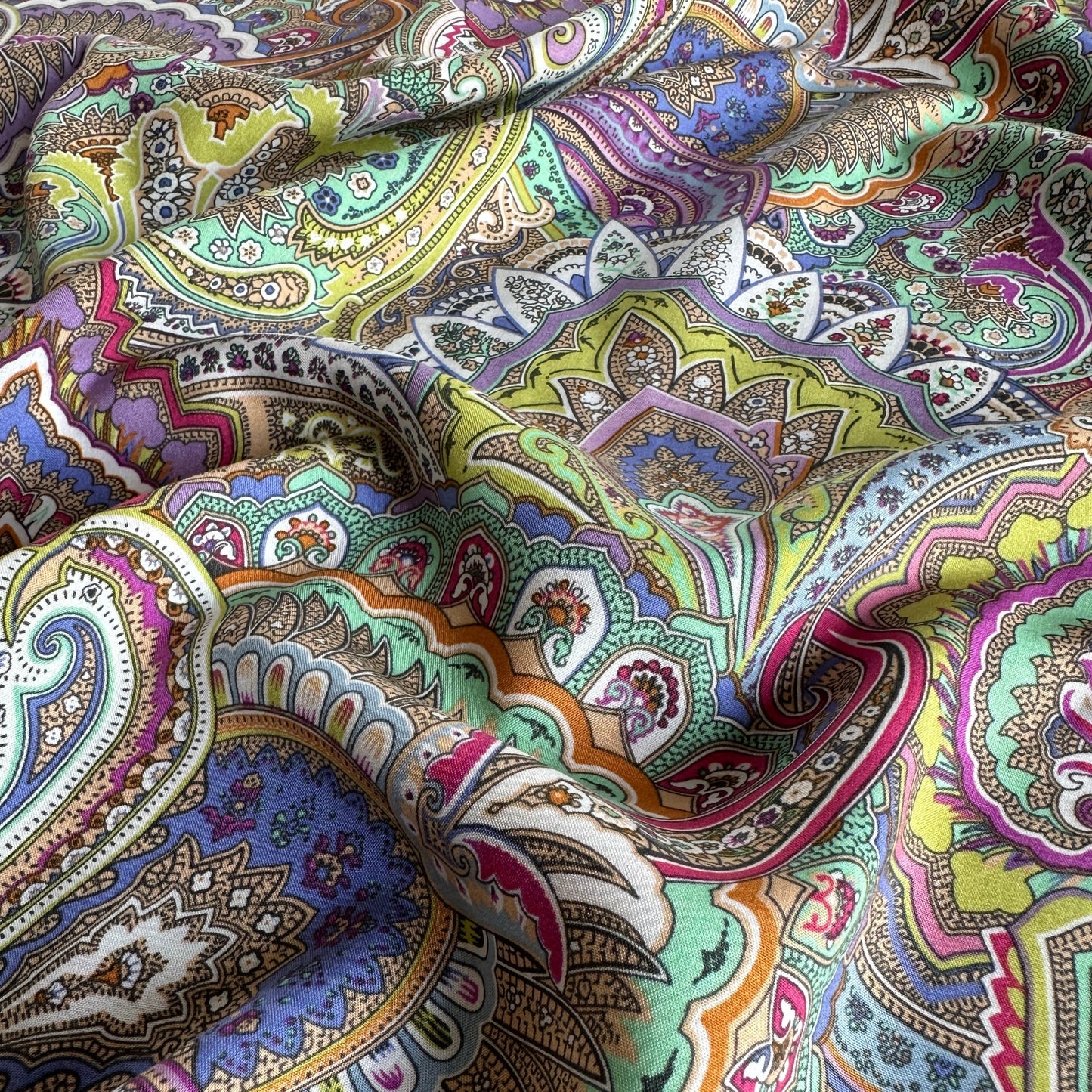 Colourful Paisley Viscose Fabric