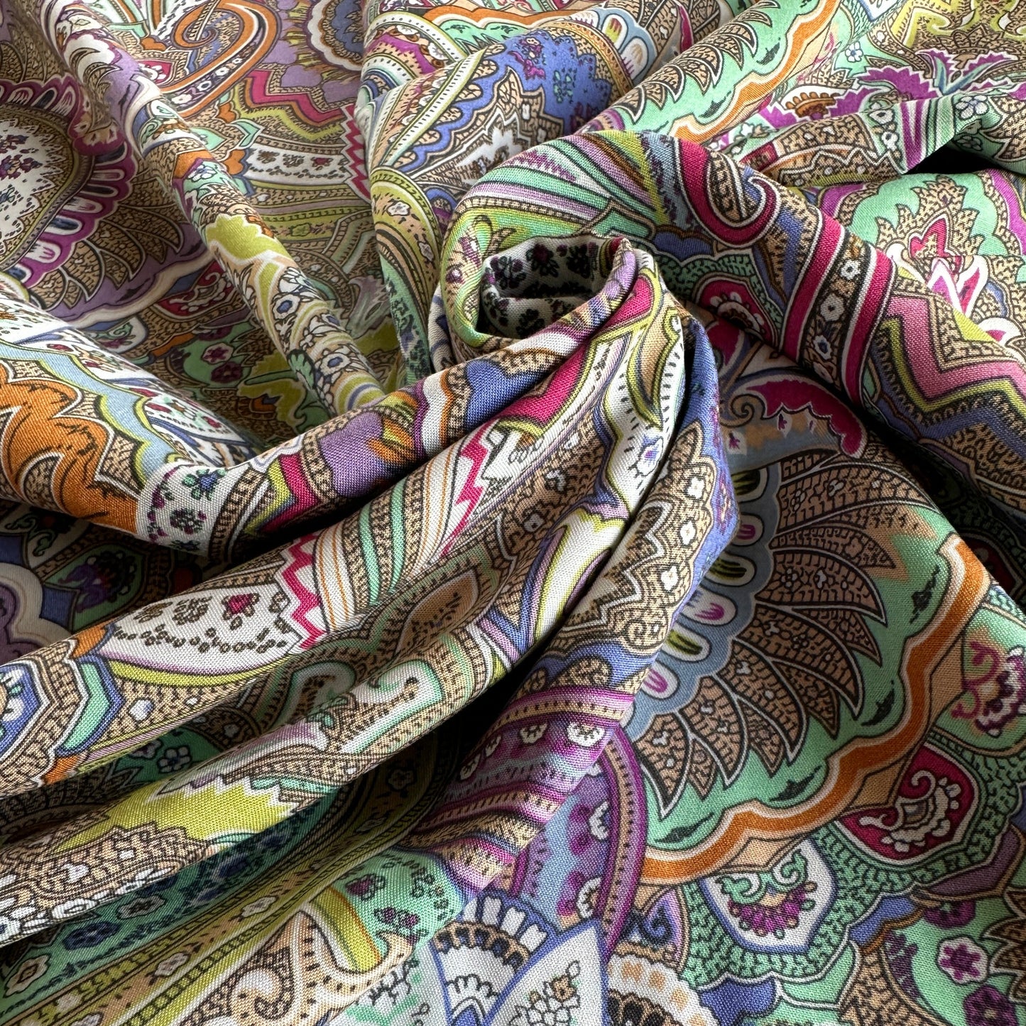 Colourful Paisley Viscose Fabric