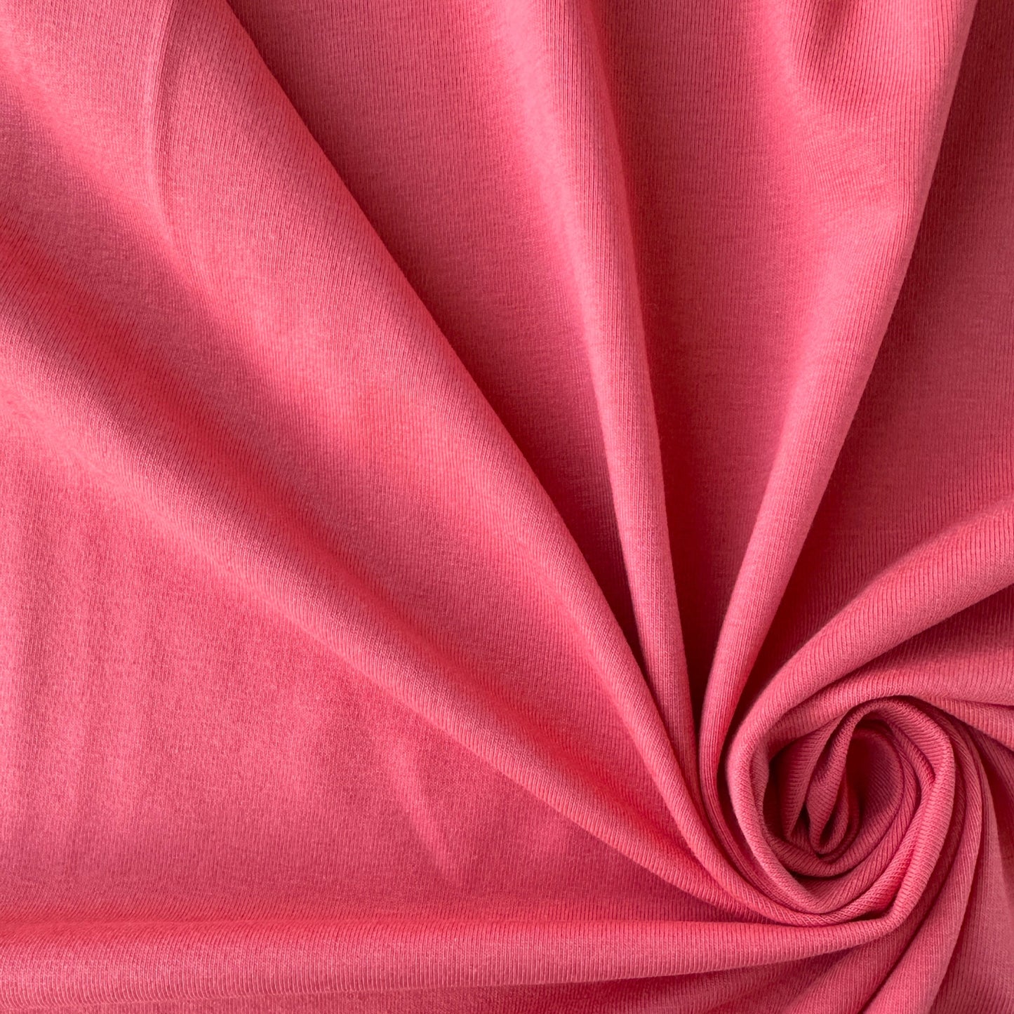 Coral Pink Organic Cotton Jersey Fabric