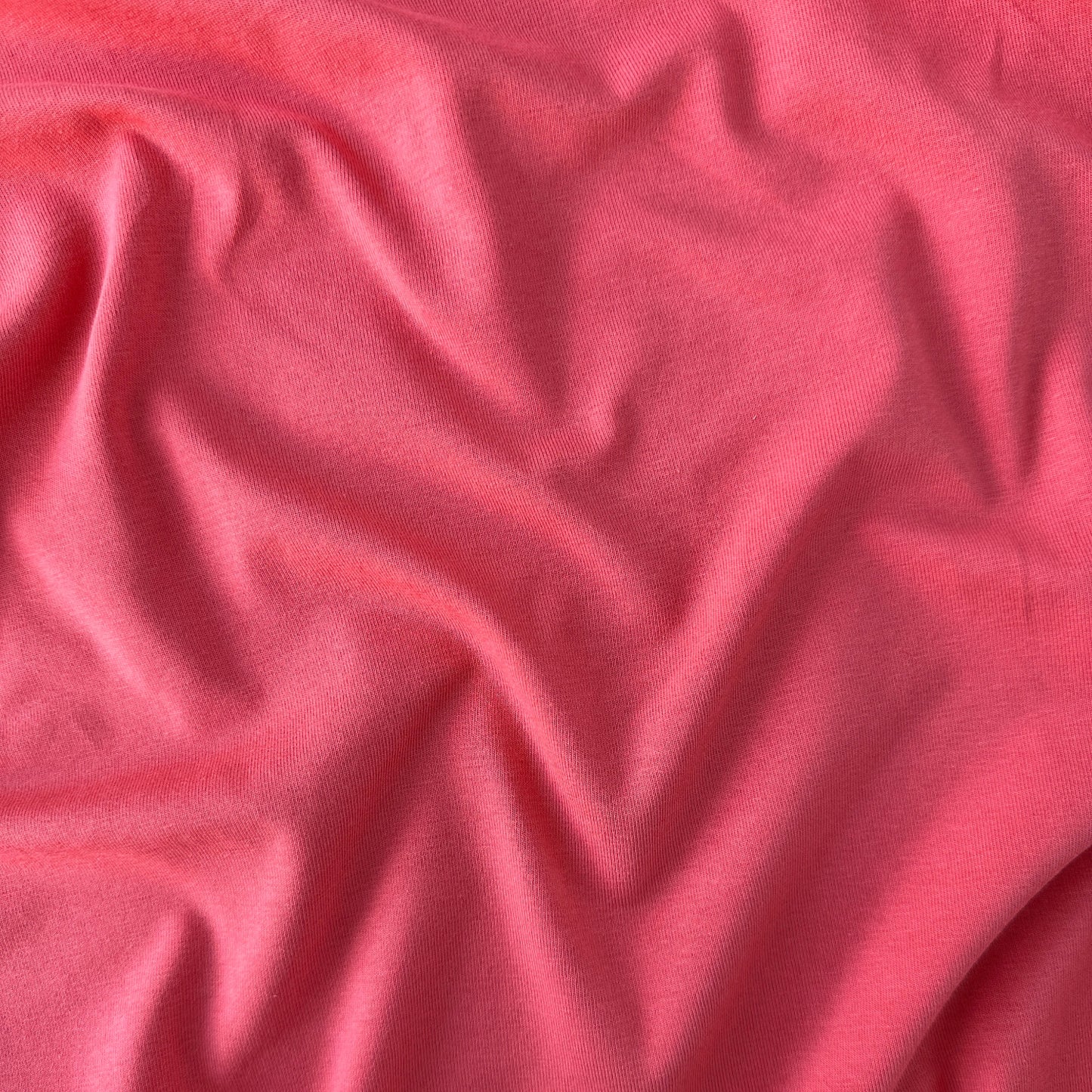 Coral Pink Organic Cotton Jersey Fabric