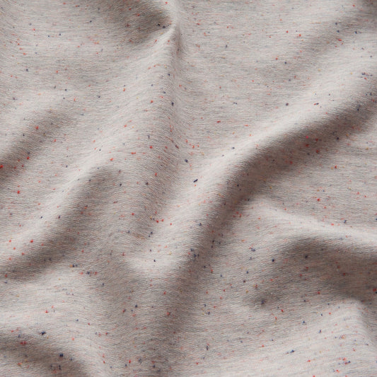 Cosy Colours Flecked Sweatshirt Fabric in Ecru Melange - 50cm Piece
