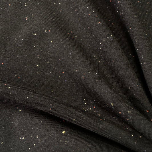 Cosy Colours Flecked Sweatshirt Fabric in Black