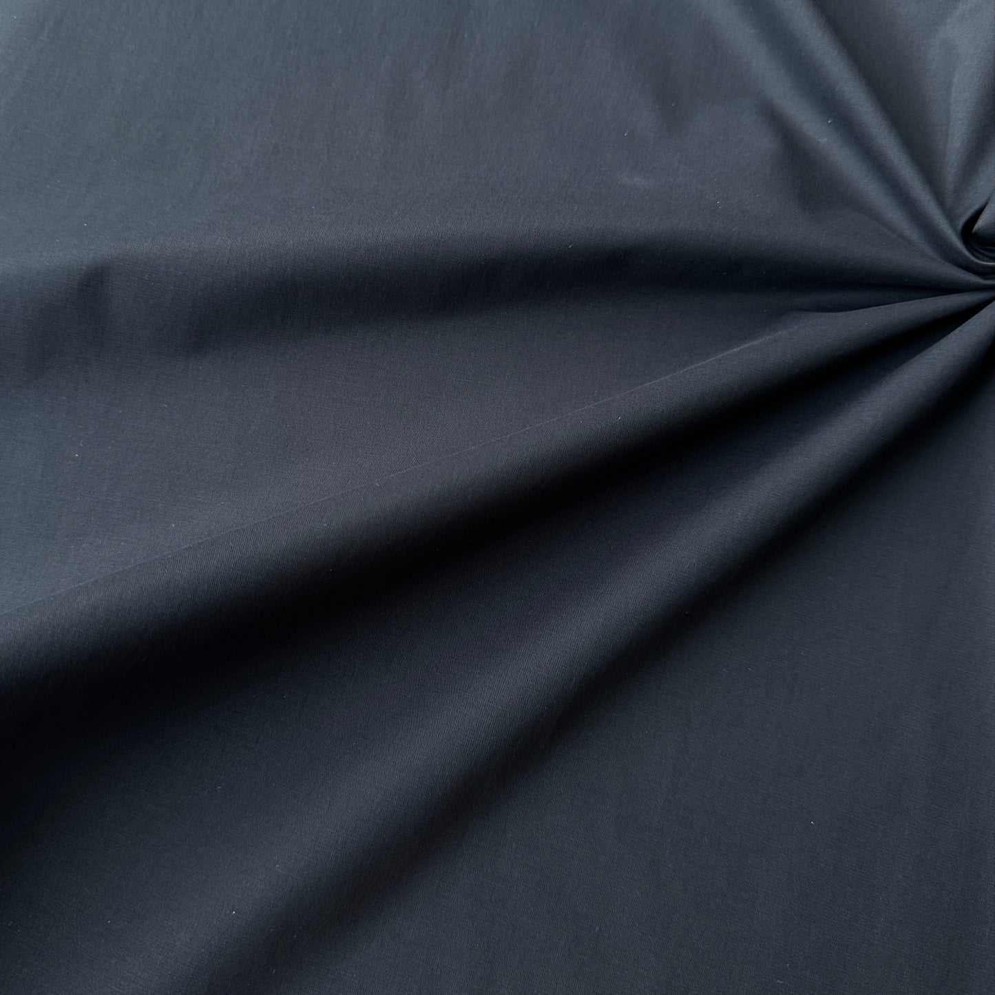 Cotton Blend Water Repellent Fabric in Dark Navy - Ex Barbour - 1.85m Piece