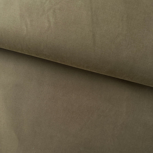 Cotton Blend Water Repellent Fabric in Khaki - Ex Barbour - 2m Piece