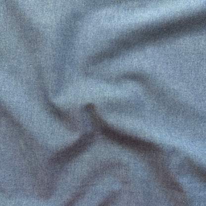 Cotton Chambray Fabric in Blue