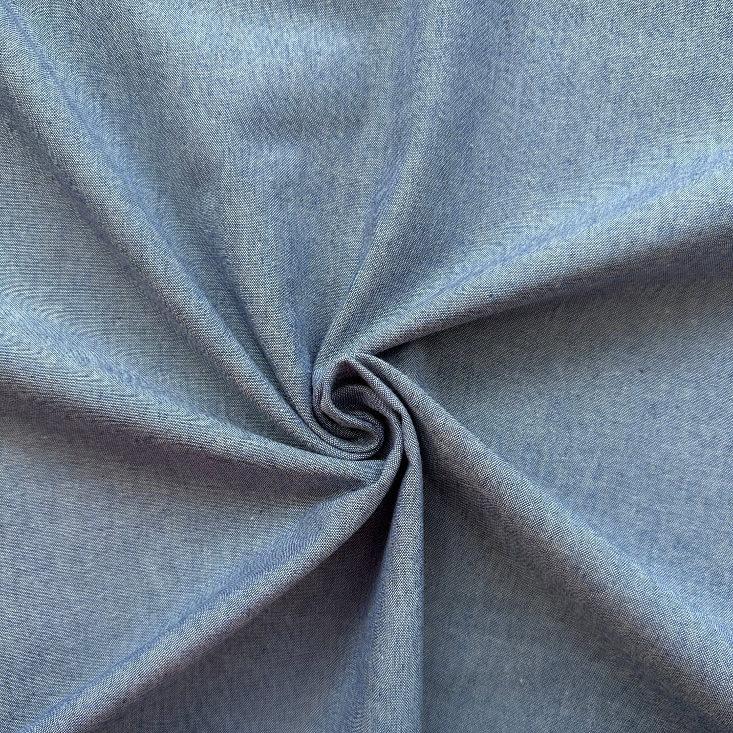 Cotton Chambray Fabric in Blue
