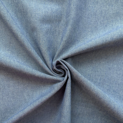 Cotton Chambray Fabric in Blue