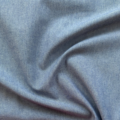 Cotton Chambray Fabric in Blue