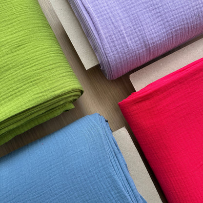 Cotton Double Gauze Fabric in Raspberry Pink