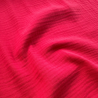 Cotton Double Gauze Fabric in Raspberry Pink