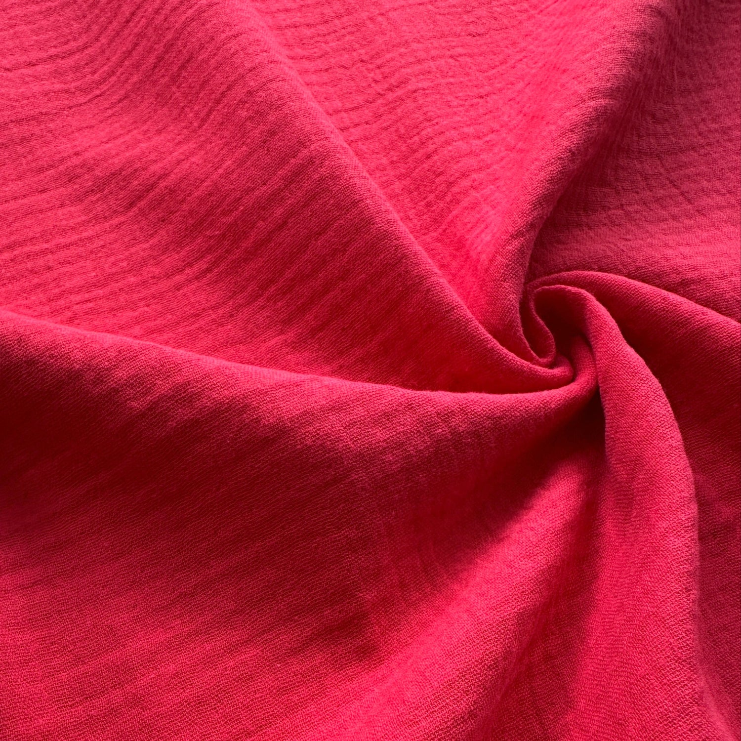 Cotton Double Gauze Fabric in Raspberry Pink