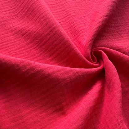 Cotton Double Gauze Fabric in Raspberry Pink