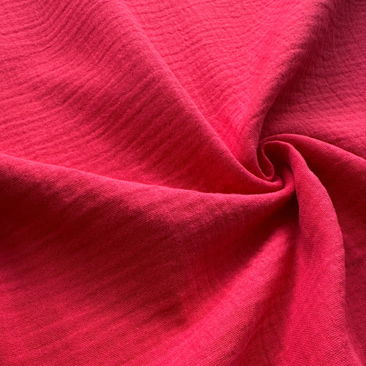 Cotton Double Gauze Fabric in Raspberry Pink