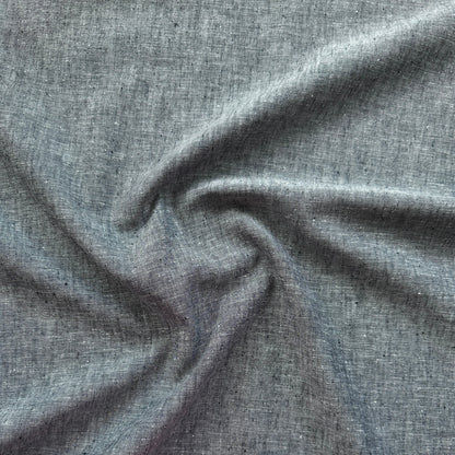 Cotton Linen Fabric in Grey Melange